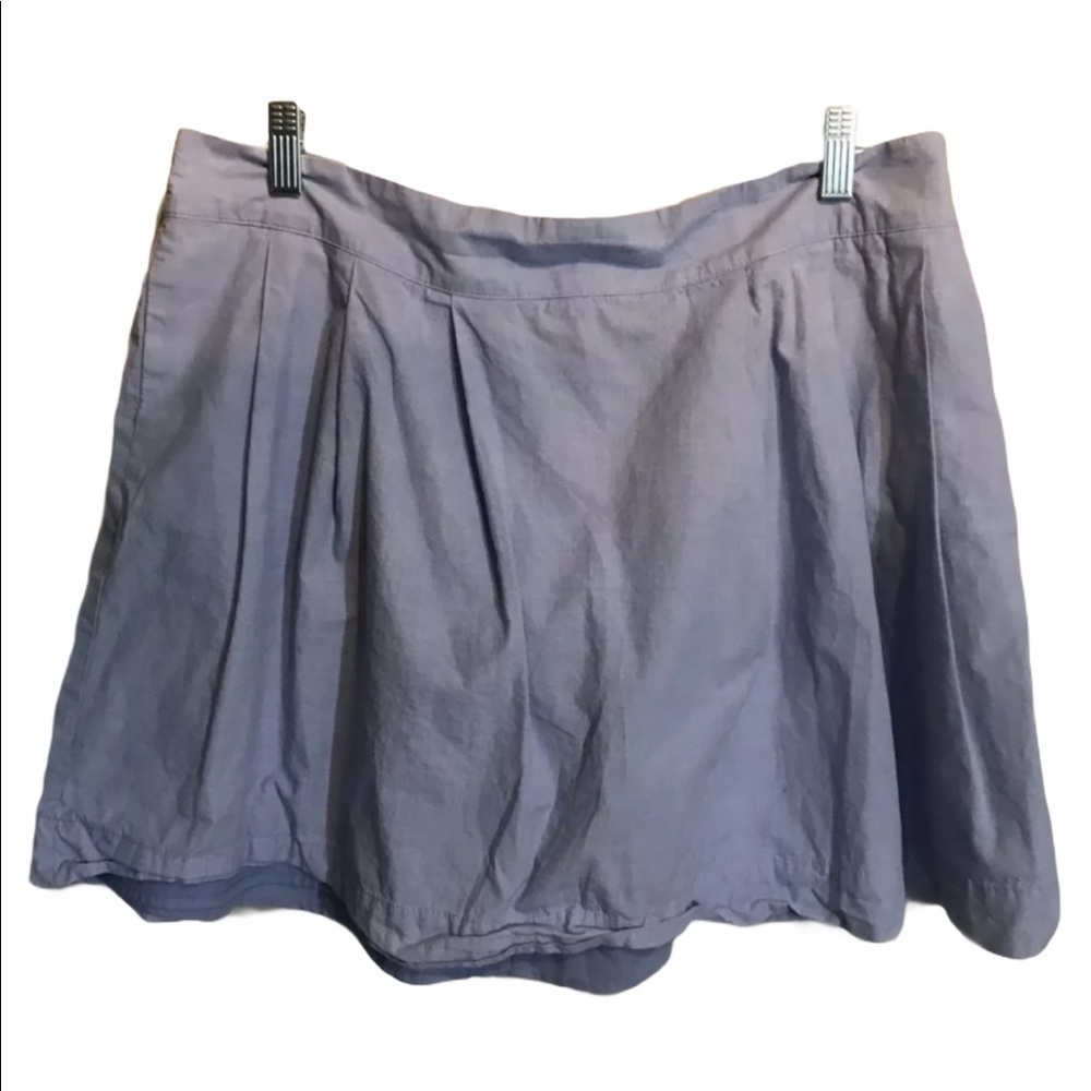 Lands End Canvas Womens Skirt Size 14 Blue Pleated